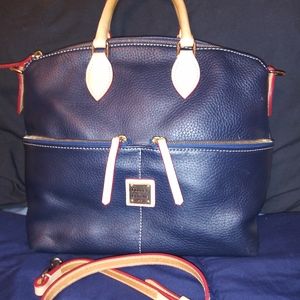 Double Zip Pebble leather in Navy